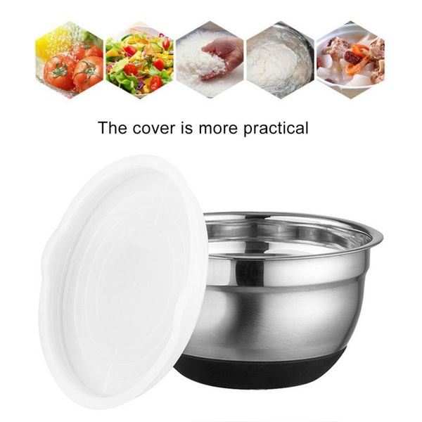 non-slip stainless steel mixing bowls kitchen utensil bowl for salad bread pastries cake egg with lid and silicone bottom
non-slip stainless steel mixing bowls kitchen utensil bowl for salad bread pastries cake egg with lid and silicone bottom