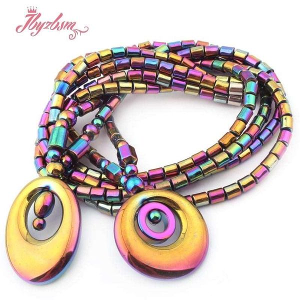 pendant necklaces 4x5mm column (no magnetic) multicolor hematite necklace oval round for women men long cool jewelry gift 20", Silver
pendant necklaces 4x5mm column (no magnetic) multicolor hematite necklace oval round for women men long cool jewelry gift 20", Silver