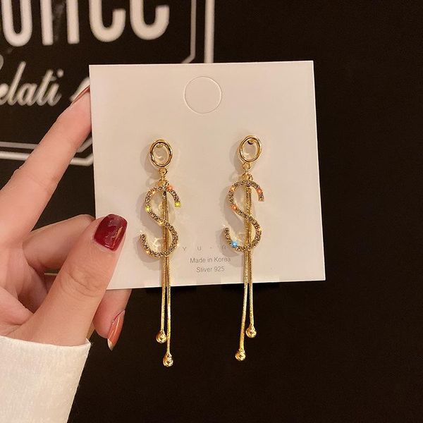 dangle & chandelier fashion women trendy earrings jewelry letter handmade gold color tassel crystal accessory vl, Silver
dangle & chandelier fashion women trendy earrings jewelry letter handmade gold color tassel crystal accessory vl, Silver