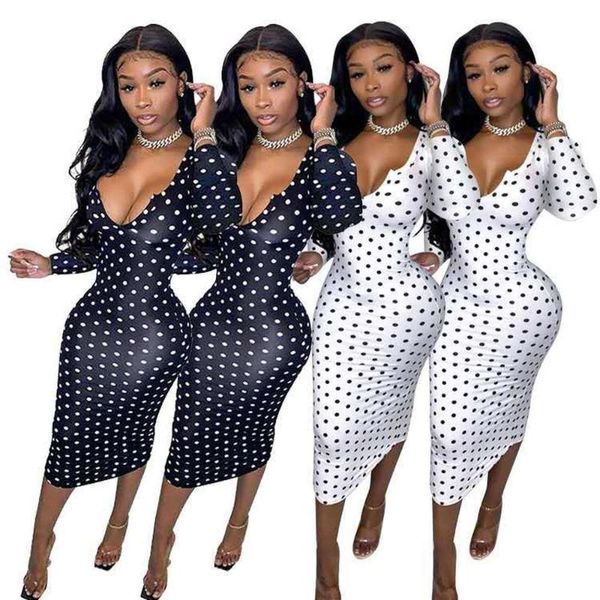 black white polka dot print pencil dress women low neck full sleeve bandage mid calf elegant high waist slim vestido casual dresses, Black;gray
black white polka dot print pencil dress women low neck full sleeve bandage mid calf elegant high waist slim vestido casual dresses, Black;gray