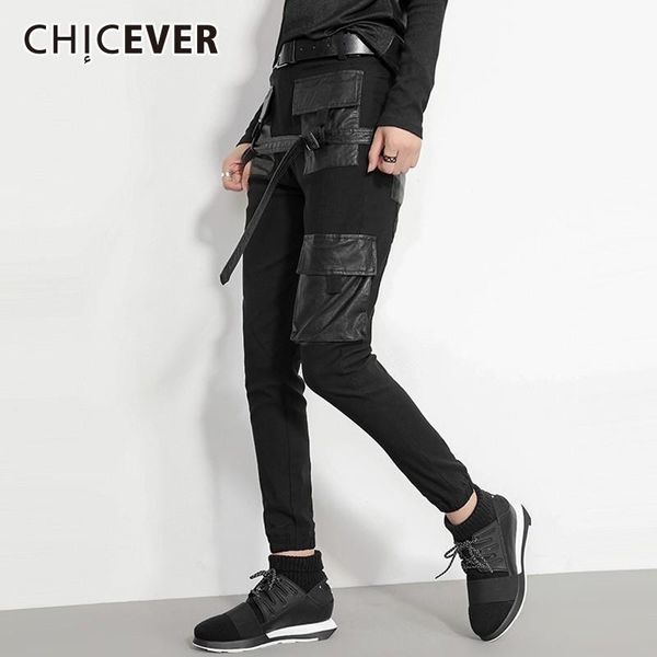 women's pants & capris chicever autumn trouser for women harem female high waist black slim patchwork pu fashion streetwear tide, Black;white
women's pants & capris chicever autumn trouser for women harem female high waist black slim patchwork pu fashion streetwear tide, Black;white