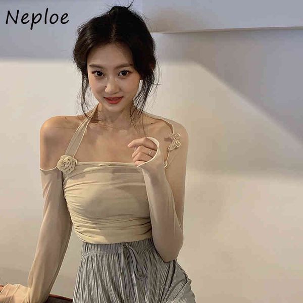 shoulder strapless halter long sleeve t-shirt women summer slim fit solid irregular backless t shirts 82263 210430, White 
shoulder strapless halter long sleeve t-shirt women summer slim fit solid irregular backless t shirts 82263 210430, White