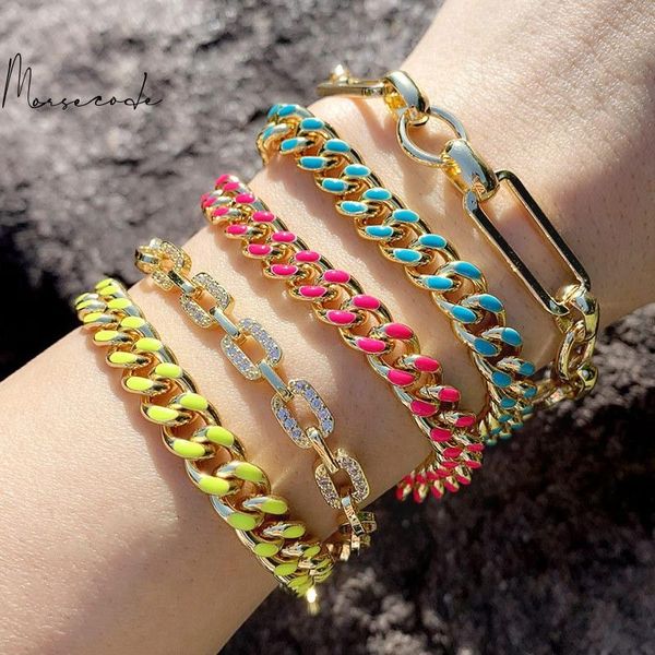 charm bracelets minimalism hip hop color enamel for women bohemia punk curb cuban link chain on the hand wrist jewelry gifts, Golden;silver
charm bracelets minimalism hip hop color enamel for women bohemia punk curb cuban link chain on the hand wrist jewelry gifts, Golden;silver