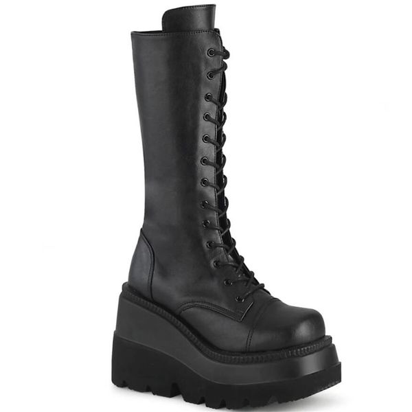 plus size 43 brand wedge high heeled platform trendy cool gothic black vampire freaks cosplay calf boots shoes women
plus size 43 brand wedge high heeled platform trendy cool gothic black vampire freaks cosplay calf boots shoes women