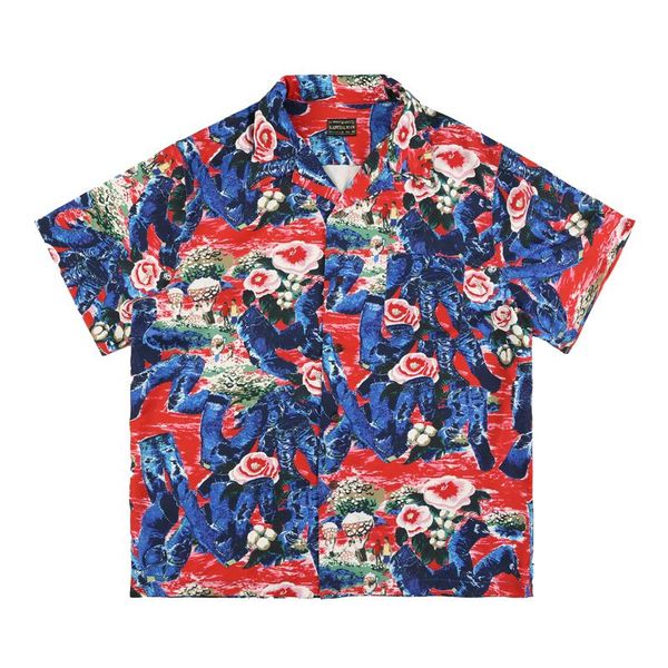 men's casual shirts 21ss kapital shirt pro-silk fabric full flower plant print shortshirt japan style women men hawaii holiday beach, White;black
men's casual shirts 21ss kapital shirt pro-silk fabric full flower plant print shortshirt japan style women men hawaii holiday beach, White;black