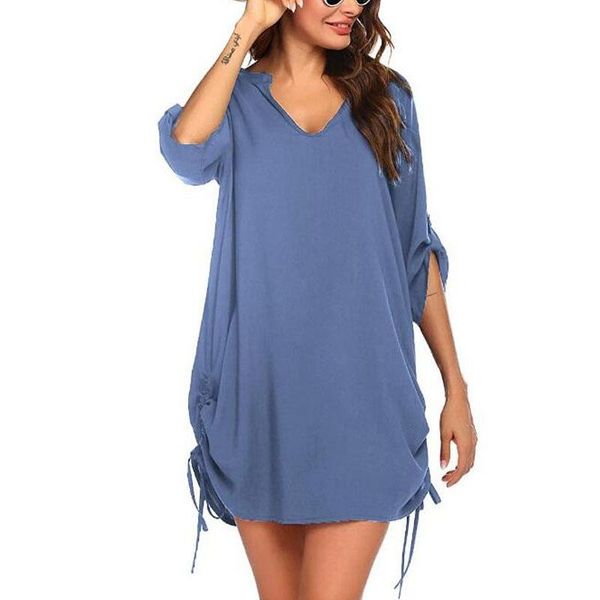 maternity dresses v-neck sunscreen clothing chiffon for pregnant women drawstring swimming smock beach shirt bikini dress, White
maternity dresses v-neck sunscreen clothing chiffon for pregnant women drawstring swimming smock beach shirt bikini dress, White