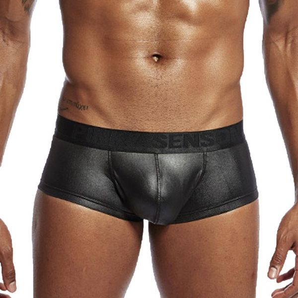 underpants style black men's boxer briefs 3pc comfortable summer artificial leather, Black;white
underpants style black men's boxer briefs 3pc comfortable summer artificial leather, Black;white