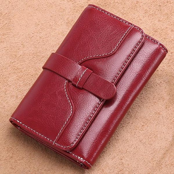 wallets 2021 women's wallet short student cute cowhide two-color oil wax skin female folding buckle purse card holder, Red;black
wallets 2021 women's wallet short student cute cowhide two-color oil wax skin female folding buckle purse card holder, Red;black