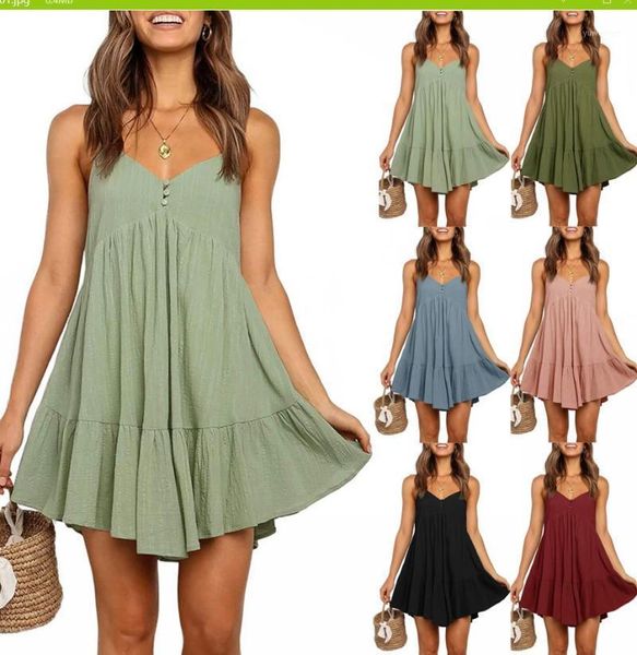 casual dresses women summer sleeveless dress adults solid color v-neck spaghetti strap for, Black;gray
casual dresses women summer sleeveless dress adults solid color v-neck spaghetti strap for, Black;gray