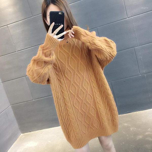 women's sweaters 2021 autumn winter long for women oversized solid knitted pull jumpers turtleneck loose casual thick pullovers female, White;black
women's sweaters 2021 autumn winter long for women oversized solid knitted pull jumpers turtleneck loose casual thick pullovers female, White;black
