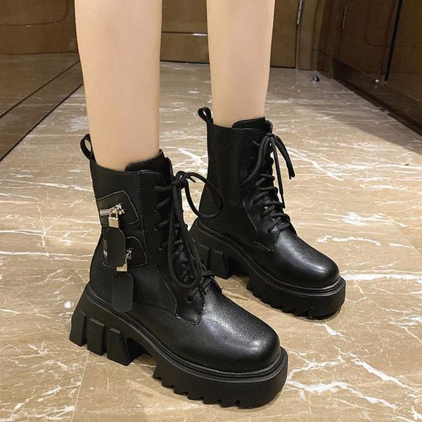 boots punk style chunky motorcycle for woman fashion zipper ankle platform women waterproof pu leather botas mujer, Black
boots punk style chunky motorcycle for woman fashion zipper ankle platform women waterproof pu leather botas mujer, Black