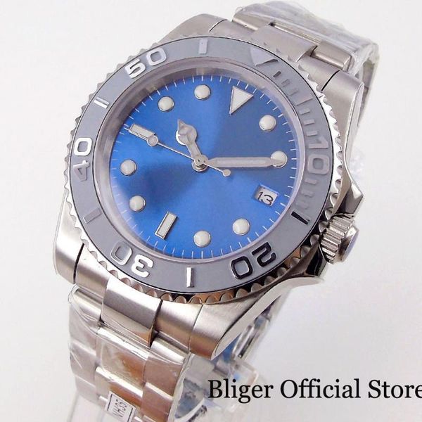 blue sunburst 24 jewels nh35a 40mm mechanical men watch no magnifier middle polished oyster strap sapphire glass wristwatches, Slivery;brown
blue sunburst 24 jewels nh35a 40mm mechanical men watch no magnifier middle polished oyster strap sapphire glass wristwatches, Slivery;brown
