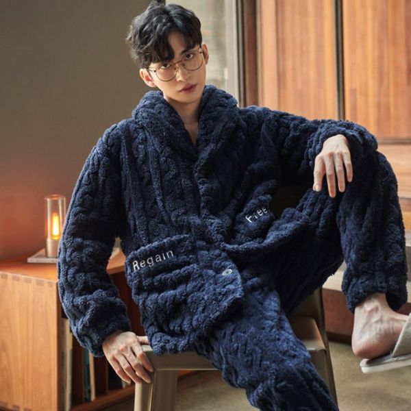 men's sleepwear pajamas for men flannel leisure winter sleep suit pajama set male mens pyjamas warm sleeping nightwear, Black;brown
men's sleepwear pajamas for men flannel leisure winter sleep suit pajama set male mens pyjamas warm sleeping nightwear, Black;brown