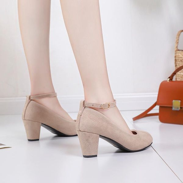 dress shoes beige ankle strap 5cm high heels autumn flock round toe pumps female summer women fashion shallow sandals 2021, Black
dress shoes beige ankle strap 5cm high heels autumn flock round toe pumps female summer women fashion shallow sandals 2021, Black