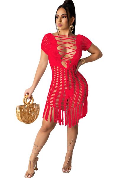 women's swimwear mesh dress beach cover up womens summer dresses fishnet bandage v collar short sleeve see through tassel, White;black
women's swimwear mesh dress beach cover up womens summer dresses fishnet bandage v collar short sleeve see through tassel, White;black
