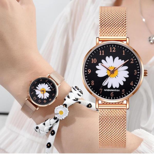 wristwatches luxury small daisies women watches gold magnetic mesh band watch women's fashion dress wristwatch zegarek damski, Slivery;brown
wristwatches luxury small daisies women watches gold magnetic mesh band watch women's fashion dress wristwatch zegarek damski, Slivery;brown