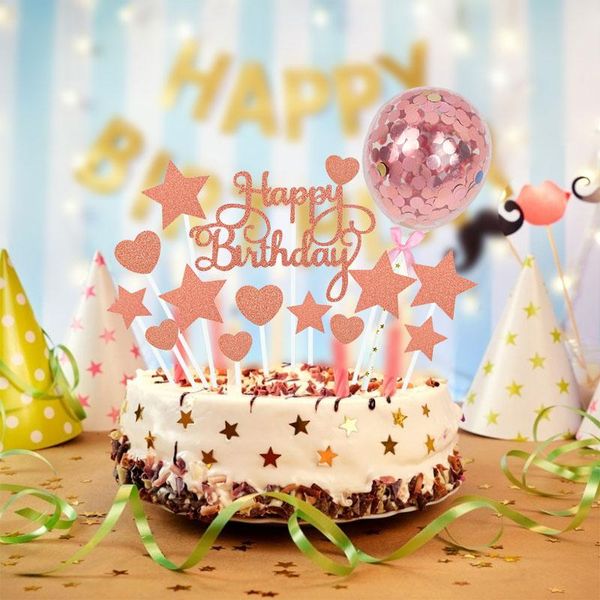 15pcs/set glitter rose gold star love heart happy birthday cake decorations cupcake dessert er wedding decor flags other event & party s
15pcs/set glitter rose gold star love heart happy birthday cake decorations cupcake dessert er wedding decor flags other event & party s