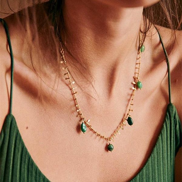 chokers bohemian color natural stone pearl pendant stainless steel charm chain ladies necklace fashion accessories beautiful jewelry, Golden;silver
chokers bohemian color natural stone pearl pendant stainless steel charm chain ladies necklace fashion accessories beautiful jewelry, Golden;silver