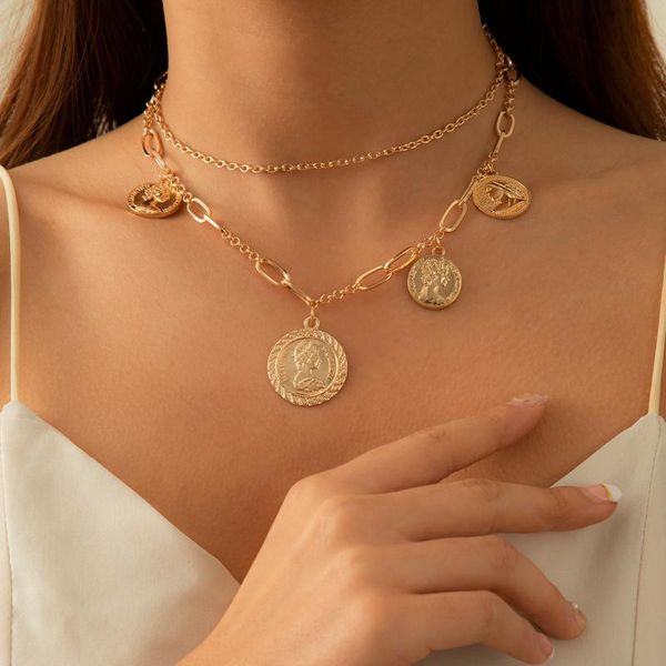 pendant necklaces ingemark vintage avatar coin choker necklace for women gold color multilayer clavicle chain grunge goth jewelry, Silver
pendant necklaces ingemark vintage avatar coin choker necklace for women gold color multilayer clavicle chain grunge goth jewelry, Silver