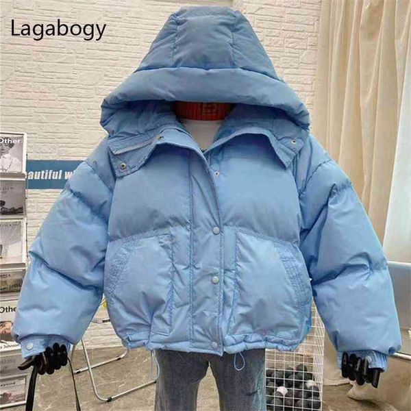 lagabogy winter women 90% white duck down coats casual candy color warm bread jackets female hooded loose snow outwear 210923, Black
lagabogy winter women 90% white duck down coats casual candy color warm bread jackets female hooded loose snow outwear 210923, Black