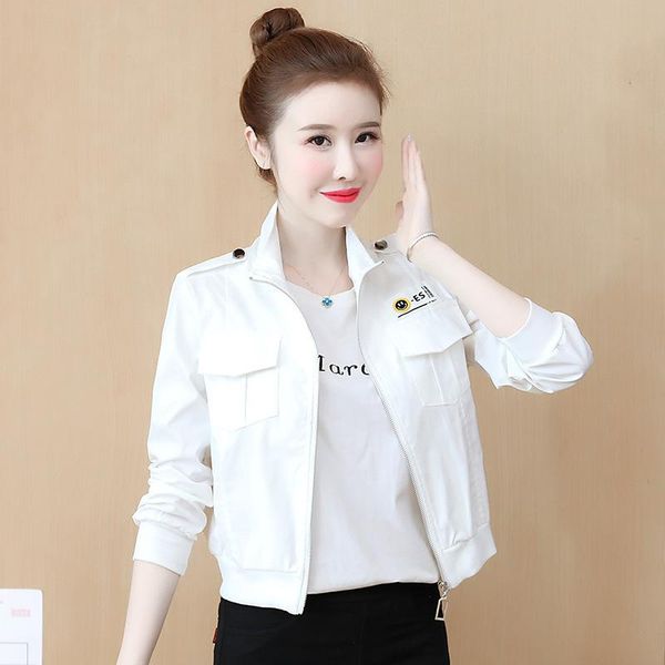 women's jackets spring and autumn short coat double-layer fabric long-sleeved stand-up collar zipper jacket, Black;brown
women's jackets spring and autumn short coat double-layer fabric long-sleeved stand-up collar zipper jacket, Black;brown