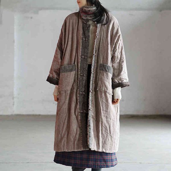johnature women vintage cotton linen parkas patchwork pockets button coats winter stand long sleeve chinese style parkas 210521, Black
johnature women vintage cotton linen parkas patchwork pockets button coats winter stand long sleeve chinese style parkas 210521, Black