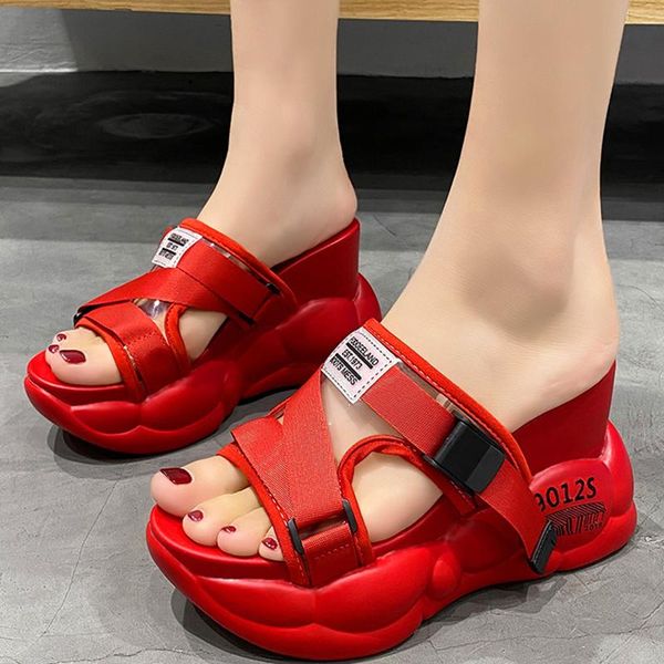 slippers summer fashion women trend transparent upper buckle thick bottom increase 10 cm wedge heel leisure, Black
slippers summer fashion women trend transparent upper buckle thick bottom increase 10 cm wedge heel leisure, Black