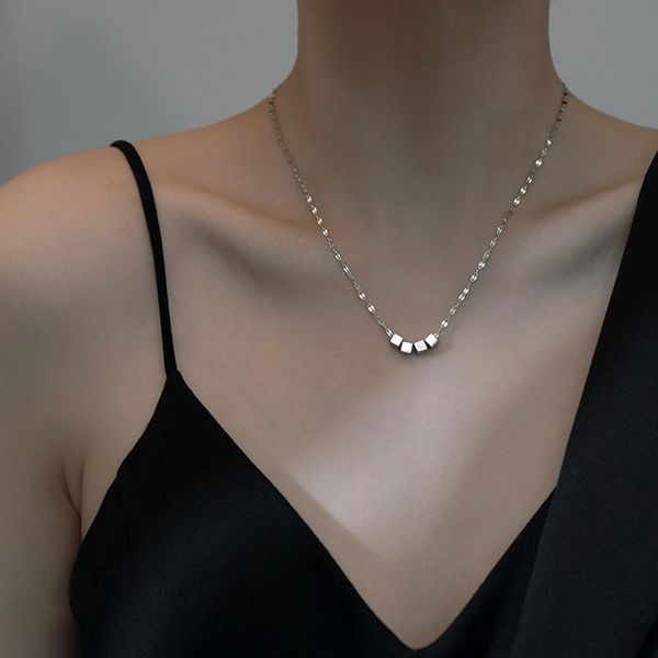 chains modern jewelry small squares beads pendant necklace design silvery plating selling chain for women gifts, Silver
chains modern jewelry small squares beads pendant necklace design silvery plating selling chain for women gifts, Silver