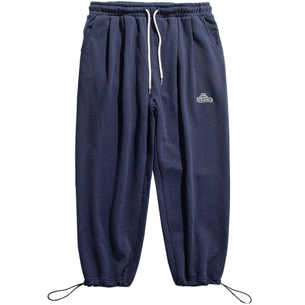 men's pants autumn tide brand personality embroidered standard drawstring trousers solid color ioose foot sports all-match casua, Black
men's pants autumn tide brand personality embroidered standard drawstring trousers solid color ioose foot sports all-match casua, Black