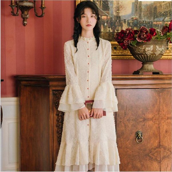 casual dresses french girl vintage dress literary temperament elegant party long sleeve vestidos 2021 spring women, Black;gray
casual dresses french girl vintage dress literary temperament elegant party long sleeve vestidos 2021 spring women, Black;gray