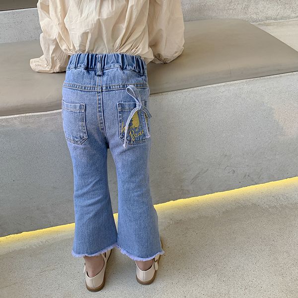2021 spring autumn girls bow jeans mid waist flare denim pants kids children trousers 2-8y, Blue
2021 spring autumn girls bow jeans mid waist flare denim pants kids children trousers 2-8y, Blue