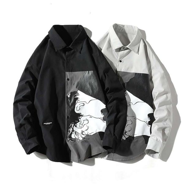men's casual shirts shirt casual coat spring youth handsome printing loose size fat long sleeve fp8y vzk2, White;black
men's casual shirts shirt casual coat spring youth handsome printing loose size fat long sleeve fp8y vzk2, White;black