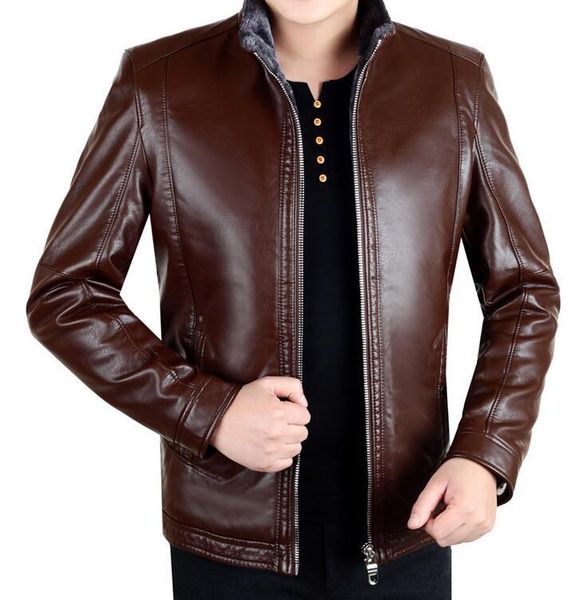 men's fur & faux m-4xl winter fashion add wool and thicken the middle of - age stand up pu coat, Black
men's fur & faux m-4xl winter fashion add wool and thicken the middle of - age stand up pu coat, Black