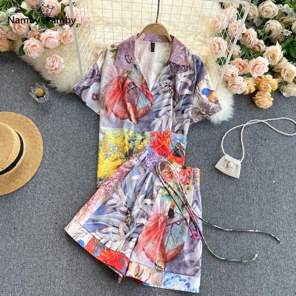 women's tracksuits summer tropical flower and bird print lapel short sleeve shirt high waist slim casual wide leg shorts vacation set c, Gray
women's tracksuits summer tropical flower and bird print lapel short sleeve shirt high waist slim casual wide leg shorts vacation set c, Gray