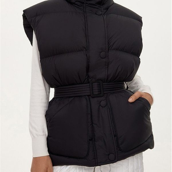wixra women sleeveless vest jacket with belt fashion loose parka casual outwear ladies streetwear winter coat female clothes 211123, Black;white
wixra women sleeveless vest jacket with belt fashion loose parka casual outwear ladies streetwear winter coat female clothes 211123, Black;white