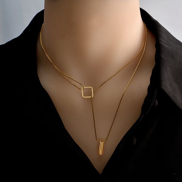fashion multilayer crystal pendant necklace for women stainless steel chain jewelry collar highly quality, Silver
fashion multilayer crystal pendant necklace for women stainless steel chain jewelry collar highly quality, Silver