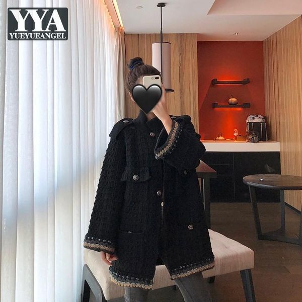women's jackets autumn tweed jacket female office elegant white coats loose fit flare sleeve black winter vintage stand collar outerwea, Black;brown
women's jackets autumn tweed jacket female office elegant white coats loose fit flare sleeve black winter vintage stand collar outerwea, Black;brown