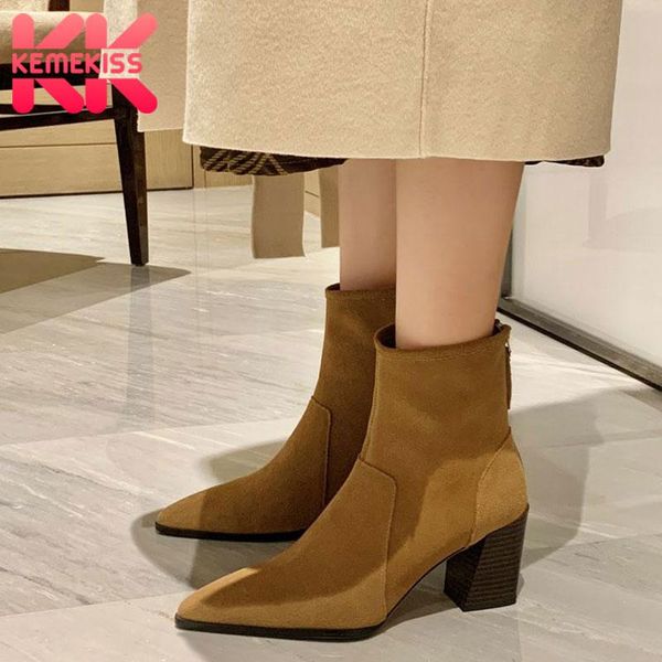 boots kemekiss woman short genuine leather thick heel ankle fashion zipper women winter shoes footwear size 33-40, Black
boots kemekiss woman short genuine leather thick heel ankle fashion zipper women winter shoes footwear size 33-40, Black