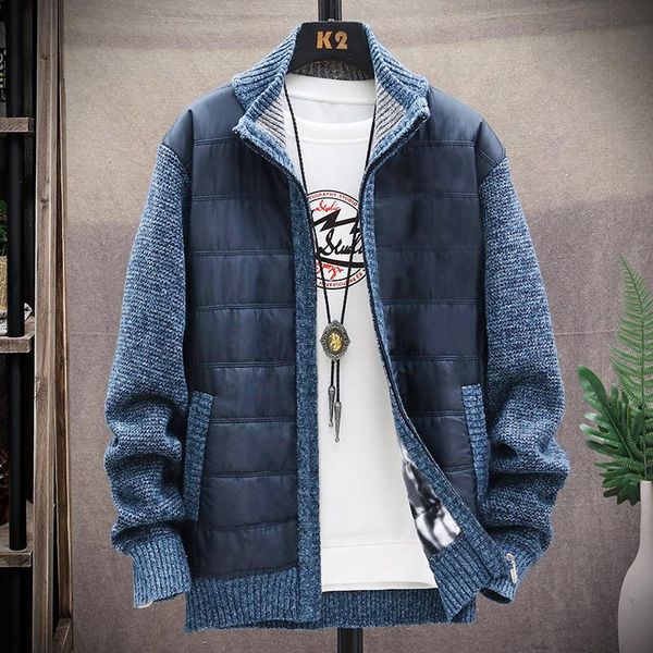 men's sweaters autumn winter men sweater coats thick warm solid color patchwork cardigan male casual stand-collar knitted, White;black
men's sweaters autumn winter men sweater coats thick warm solid color patchwork cardigan male casual stand-collar knitted, White;black