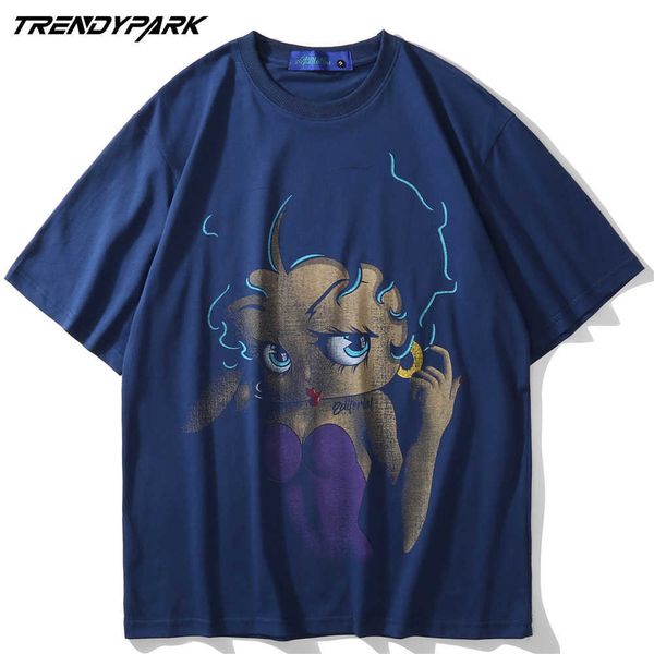 men's tshirts streetwear harajuku cartoon lady printed short sleeve tees shirts streetwear hip hop casual cotton loose 210601, White;black
men's tshirts streetwear harajuku cartoon lady printed short sleeve tees shirts streetwear hip hop casual cotton loose 210601, White;black