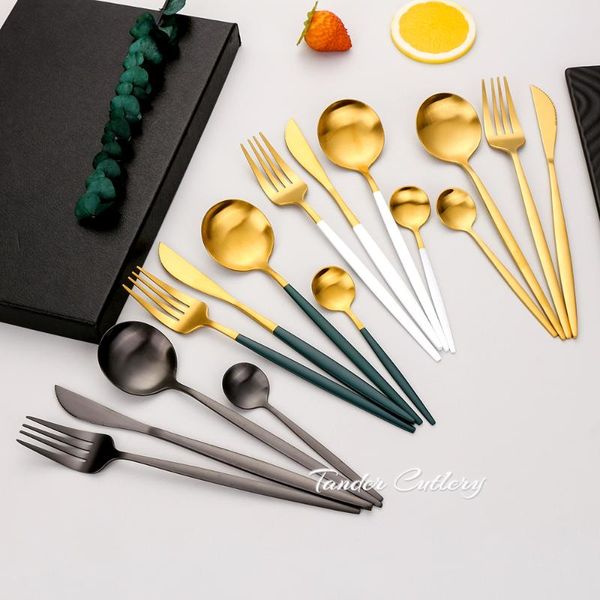 dinnerware sets 24pcs matte gold stainless steel cutlery sliver steak tableware set knife fork soup tea spoon kitchen flatware
dinnerware sets 24pcs matte gold stainless steel cutlery sliver steak tableware set knife fork soup tea spoon kitchen flatware