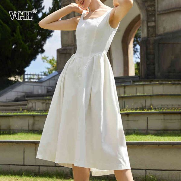 vgh white minimalist dress for women square collar sleeveless high waist elegant party midi dresses female fashion clothing 210421, Black;gray
vgh white minimalist dress for women square collar sleeveless high waist elegant party midi dresses female fashion clothing 210421, Black;gray