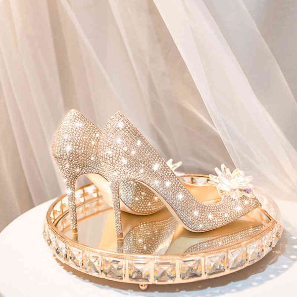 sandals spring stiletto high heel bridal wedding pointed toe size banquet all-match diamond crystal women's shoes, Black
sandals spring stiletto high heel bridal wedding pointed toe size banquet all-match diamond crystal women's shoes, Black