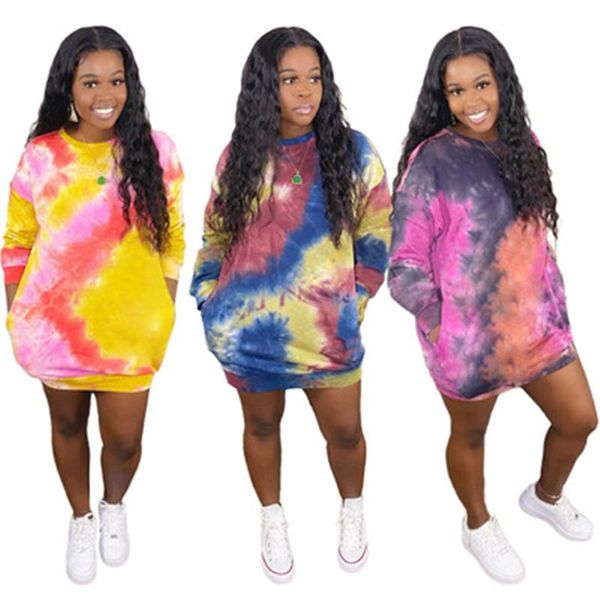 womens tie dye colors dresses fashion trend round neck long sleeve short skirtss designer female autumn loose casual multicolor dress, Black;gray
womens tie dye colors dresses fashion trend round neck long sleeve short skirtss designer female autumn loose casual multicolor dress, Black;gray