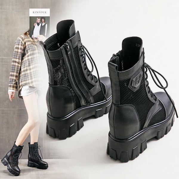sandals 2021 spring / summer casual women's boots inner leather raised roman net shoes high heel thick soled, Black
sandals 2021 spring / summer casual women's boots inner leather raised roman net shoes high heel thick soled, Black