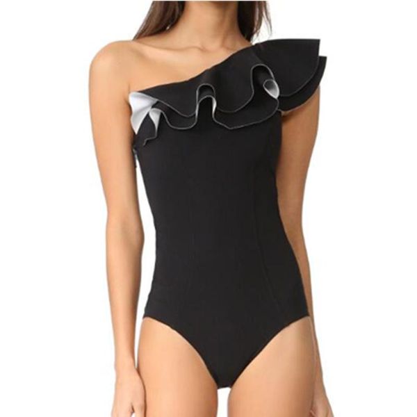 one-piece suits one shoulder ruffle monokini piece swimwear women solid black romper swimsuit bathing suit biquini beachwear
one-piece suits one shoulder ruffle monokini piece swimwear women solid black romper swimsuit bathing suit biquini beachwear