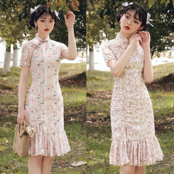 ethnic clothing retro cheongsam chinese traditional elegant style floral printing folds slim long dresses handmade 2021, Red
ethnic clothing retro cheongsam chinese traditional elegant style floral printing folds slim long dresses handmade 2021, Red
