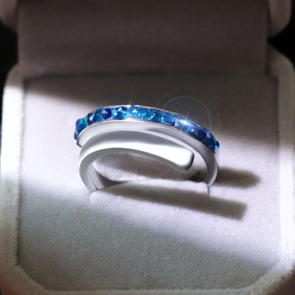 design wedding openings ring inlaid blue zircon for women love brand jewelry engagement rings, Slivery;golden
design wedding openings ring inlaid blue zircon for women love brand jewelry engagement rings, Slivery;golden