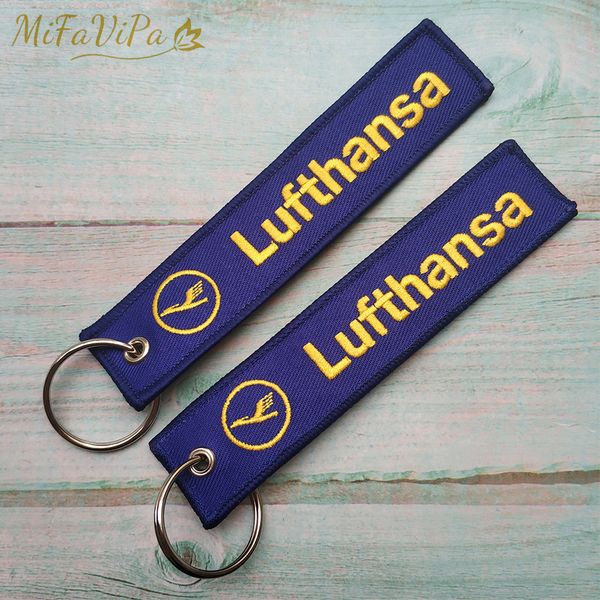 wholesale 50 pcs blue lufthansa with gold keychain fashion trinket strap embroidery aviation key chain for men gift luggage tag, Silver
wholesale 50 pcs blue lufthansa with gold keychain fashion trinket strap embroidery aviation key chain for men gift luggage tag, Silver