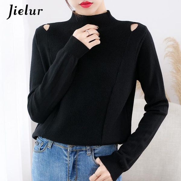 women's sweaters 2021 hollow sweater women apricot blue black korean loose female fashion half-high neck lady knitwear s-xl, White;black
women's sweaters 2021 hollow sweater women apricot blue black korean loose female fashion half-high neck lady knitwear s-xl, White;black